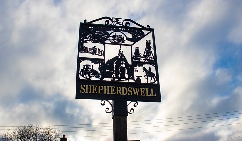 A sign in Shepherdswell