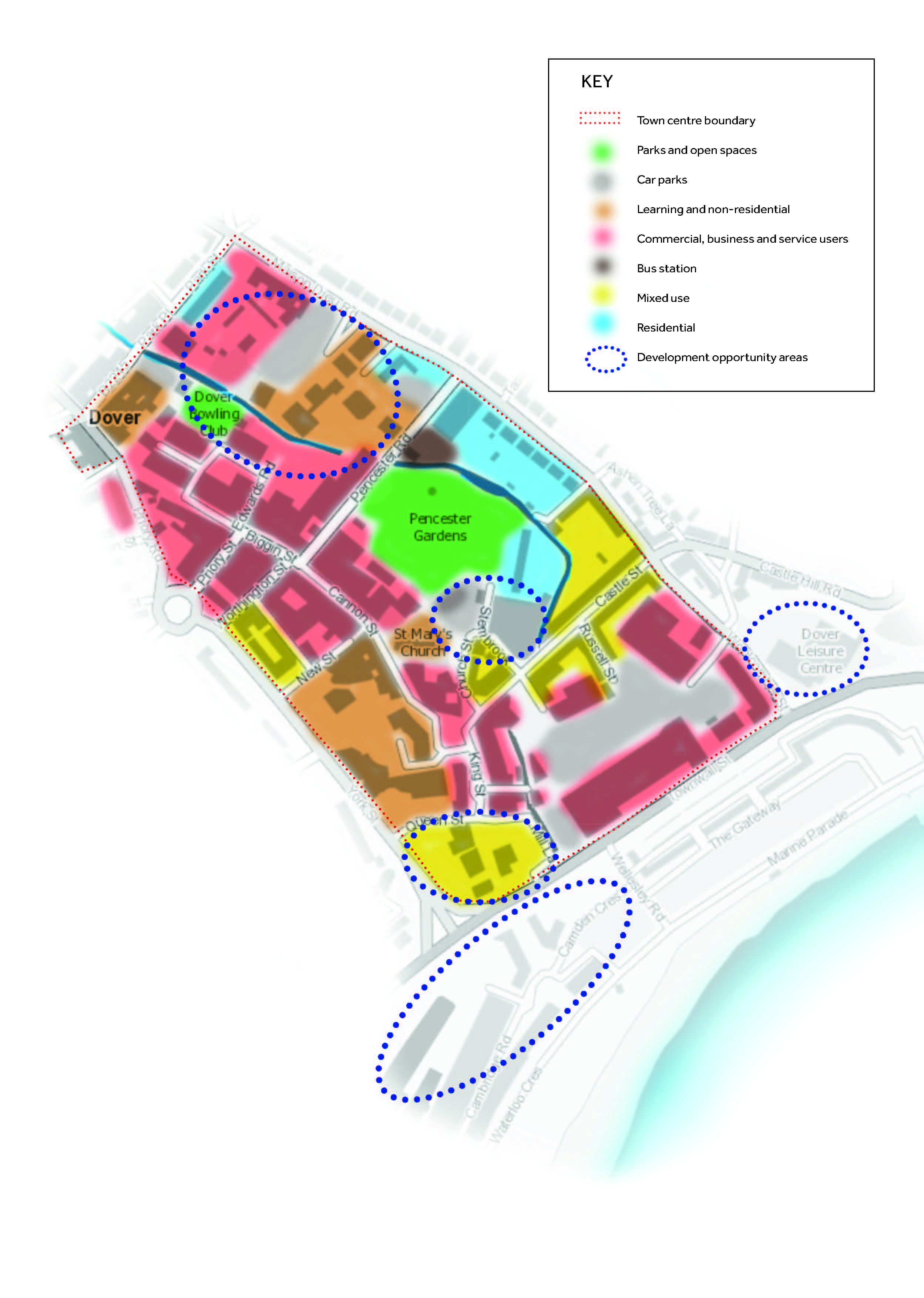 Local Plan Dover Town Centre Map