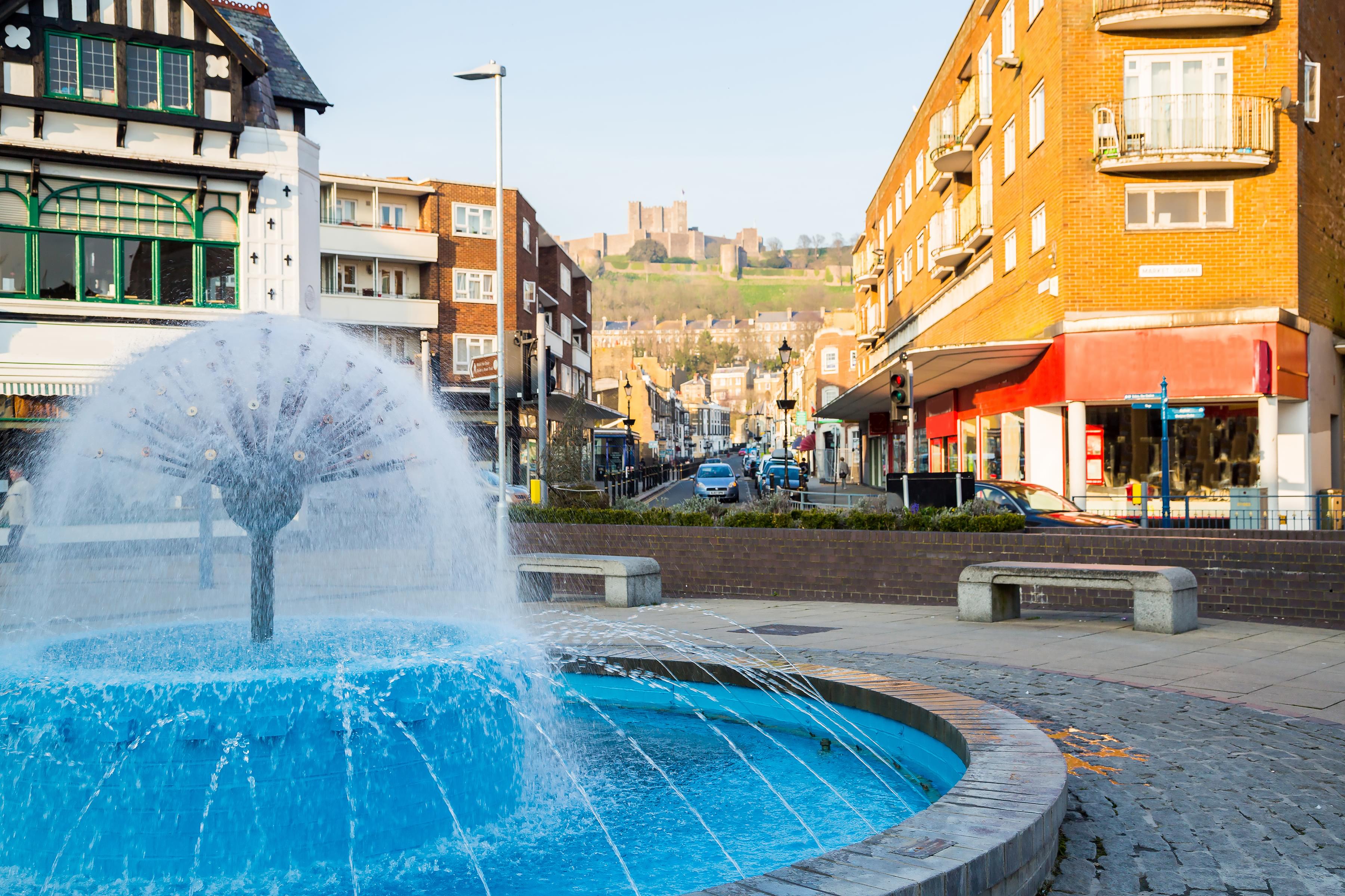 Dover High Street with fountain